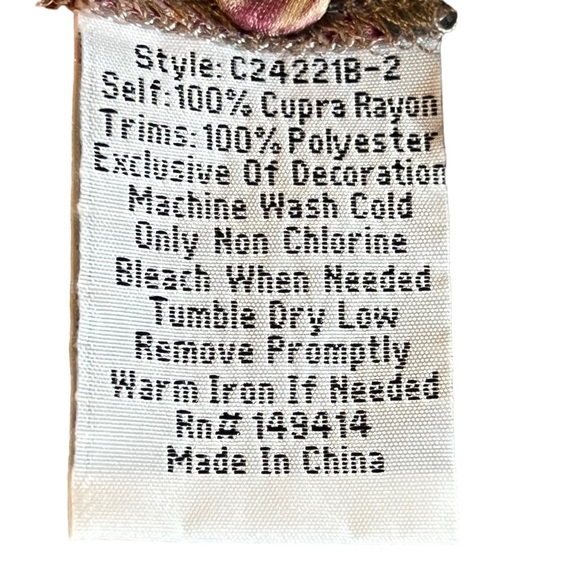 Johnny Was Vera Tunic Cupra Rayon Boho Asian Rare Split Neck Top XXS. NWT - Picture 7 of 9